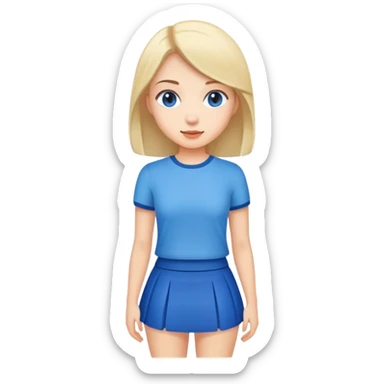 Jeune femme en minijupe bleue sticker