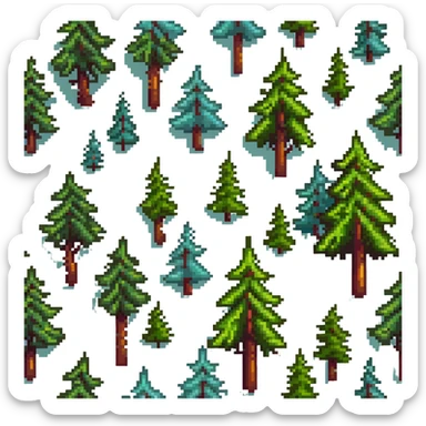 forest with pine trees sticker
