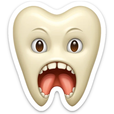 Sharp curved fang tooth only sticker