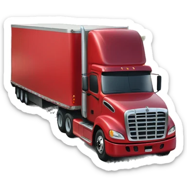 Realistic red 18 wheeler truck with red trailer sticker