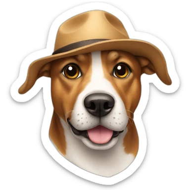 a dog wearing a hat sticker