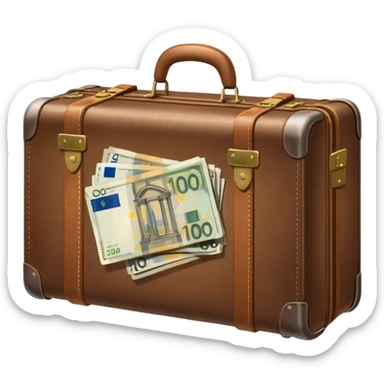 Suitcase with euro bills  sticker