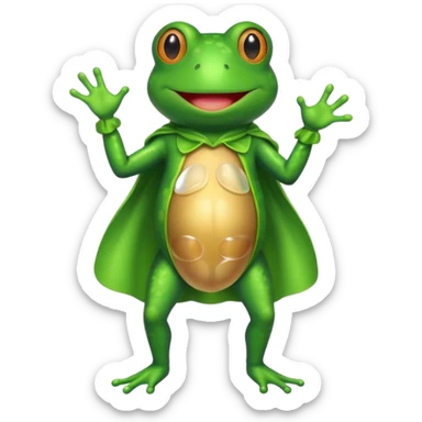 Frog wearing condom costume sticker