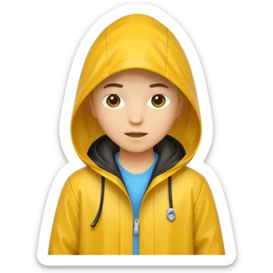 yellow raincoat, just rain coat sticker