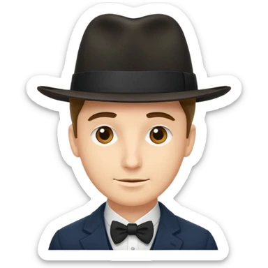 A gentleman tilting his hat downward sticker