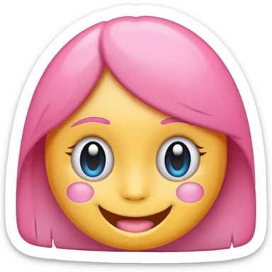 make the emoji with words saying im just a girl in pink sticker