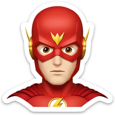 classic Flash superhero face with mask sticker