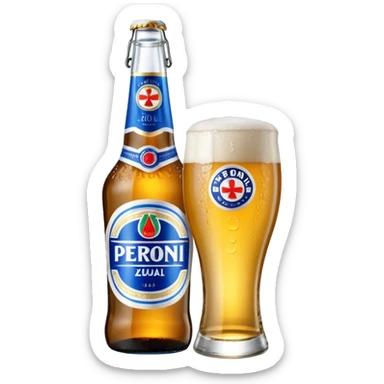 Birra Peroni Nastro azzurro piccola in bottiglia da 33 cl
 sticker