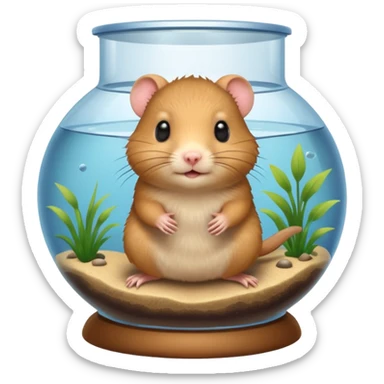 Gerbil in an aquarium  sticker