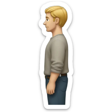 A white man standing in profile sticker