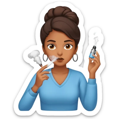 brown girl vaping sticker