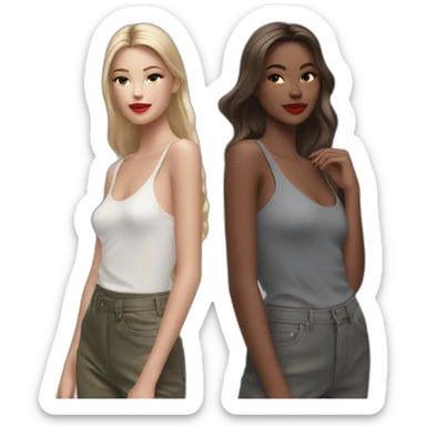 3 fashion models posing sticker