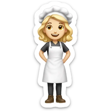 white Baker girl thank you sticker