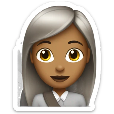 brown hairs girl in first class airplane  sticker