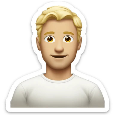 blonde handsome guy with white pullove sticker