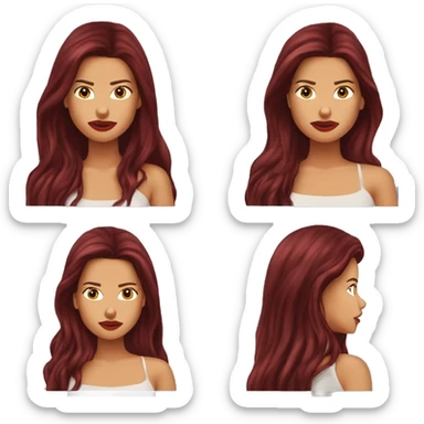 Adriana lima in 90s long dark red hair sticker