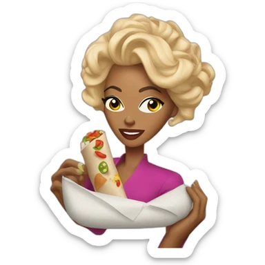 Rupaul rolling a burrito sticker