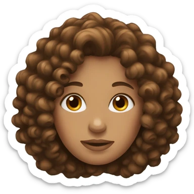 Women with curly brown hair sticker