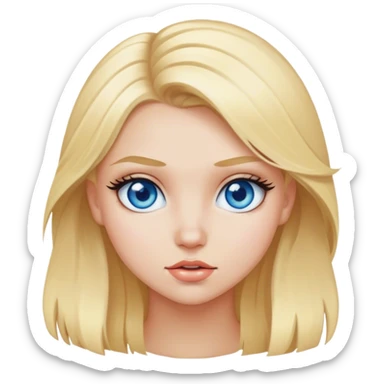 Sassy blonde hair and blue eye girl sticker