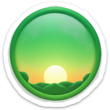 a green sunrise  sticker