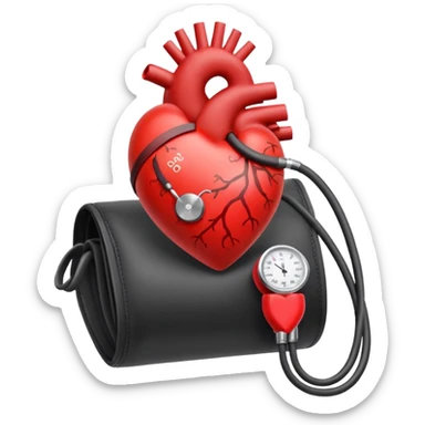 heart with blood pressure cuff sticker