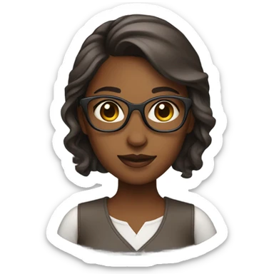 female brown product deisgner sticker