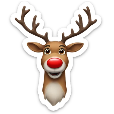Red nose Reindeer  sticker