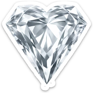 Heart shaped 56-carat white diamond sticker