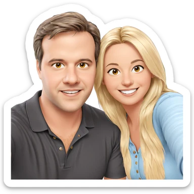 smiling selfie with friends sticker