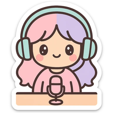 streamer with headphones sticker