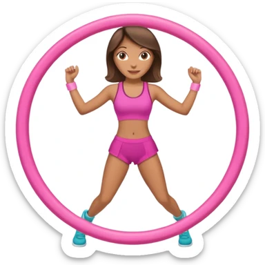hula hoop workout pink sticker