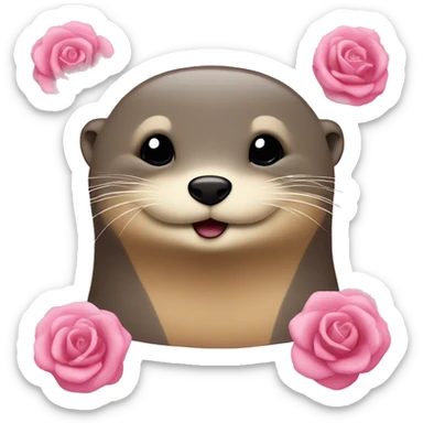 Loutre dans une couverture rose  sticker