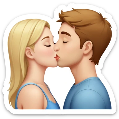 Girl kissing her boyfriend  sticker