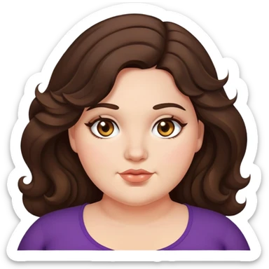 Plus size girl with wavy dark brown hair and hazel eyes sticker