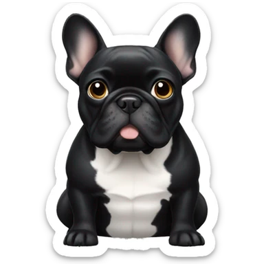 Black french bulldog sticker