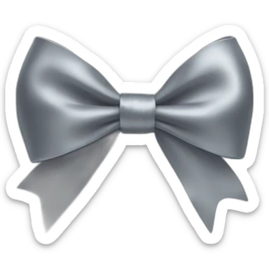 grey satin bow sticker