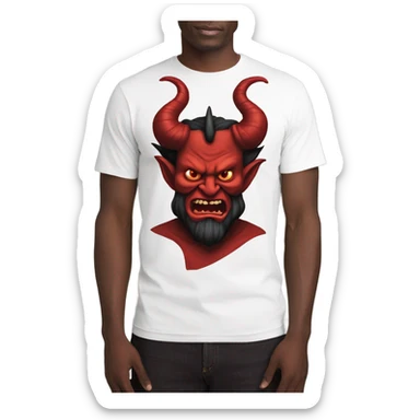 T shirt with a Picture of satan on it sticker