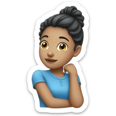 cute girl blue theme sticker