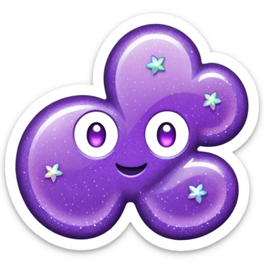 glitter purple lucky sticker