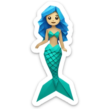 origami mermaid sticker