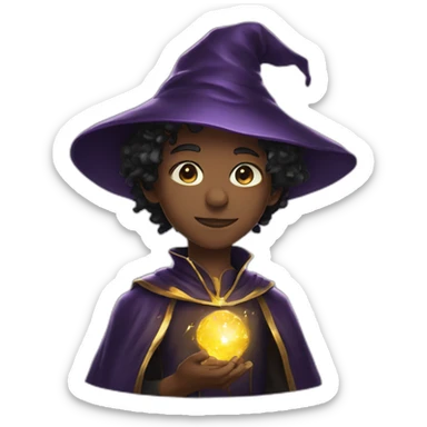 young overpowered magic shiny wizard sticker