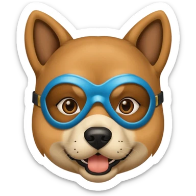 a full human body but face alone dog face sticker