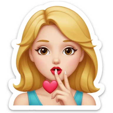 slang freaky girl, blowing a kiss sticker