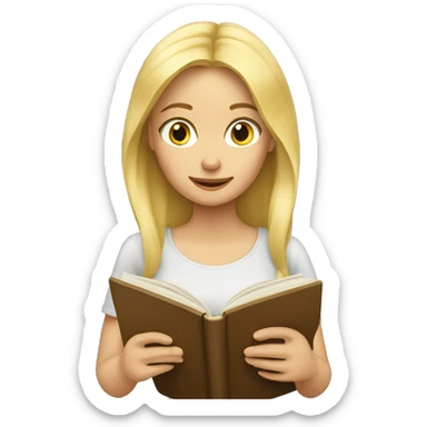 czech blonde girl reading sticker