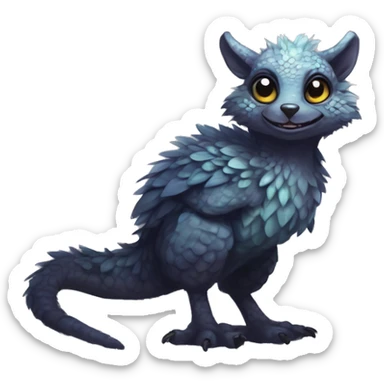  Scaly Cute Edgy Realistic Rare Fantasy Fluffy Slim Vernid-Trico-Melprin-species by LiLaiRa, by Falvie, full body sticker