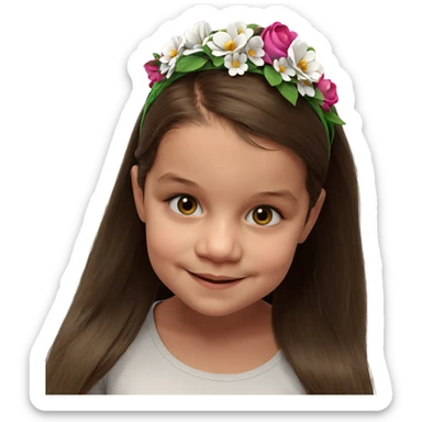 smiling girl with flower crown sticker