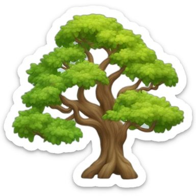 Montagne arbre arc-en-ciel sticker