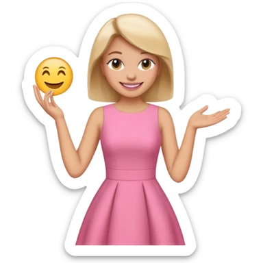 woman Social, diplomatic, stylish — the ultimate people-pleaser. in pink dress 
more dinamic emoji  sticker