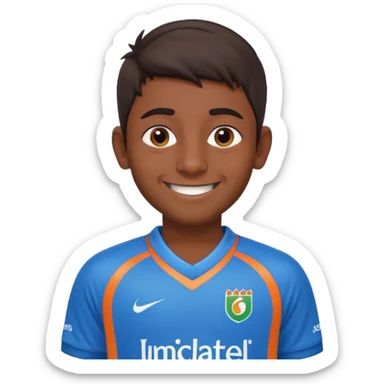 an indian boy wearing indian cricket jersey sticker
