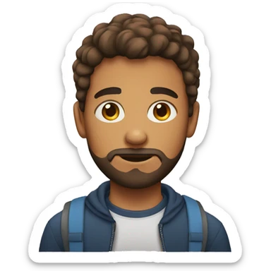 Teenage with little beard with ovel face  sticker